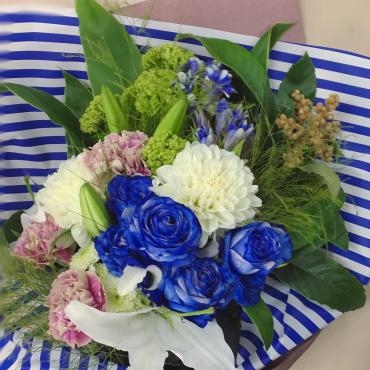 青の花束｜「アロマブルーム」　（岡山県倉敷市の花キューピット加盟店 花屋）のブログ